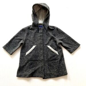 Magil Toddler Wool Jacket 18M Hooded Italian Fleece Gray Long Sleeve Pockets